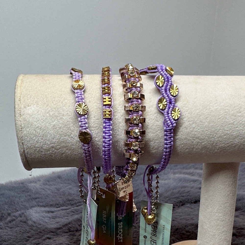 NWT - Elegant Lavender and Gold Women's Bracelet with Swarovski crystals